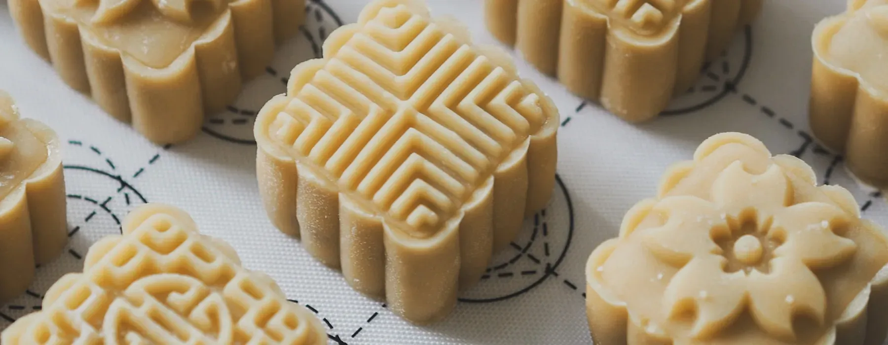 Mooncakes arranged for a Mid-Autumn gathering